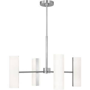 Drew & Jonathan Capalino 8 Light 30 inch Brushed Steel Chandelier Ceiling Light