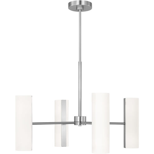 Drew & Jonathan Capalino 8 Light 30 inch Brushed Steel Chandelier Ceiling Light