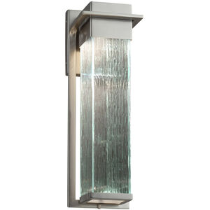Fusion 16.5 inch Brushed Nickel Outdoor Wall Sconce in Rain Fusion