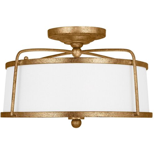 C&M by Chapman & Myers Stonington 2 Light 14 inch Antique Gild Semi-Flush Mount Ceiling Light