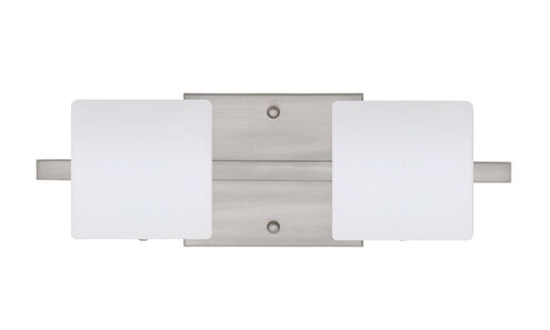 Paolo 2 Light 15 inch Satin Nickel Vanity Lighting Wall Light in Halogen, Opal Matte Glass