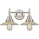 Caden LED 18 inch Satin Nickel Bath Vanity Light Wall Light in Clear Halophane Glass