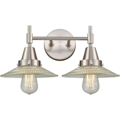 Caden LED 18 inch Satin Nickel Bath Vanity Light Wall Light in Clear Halophane Glass