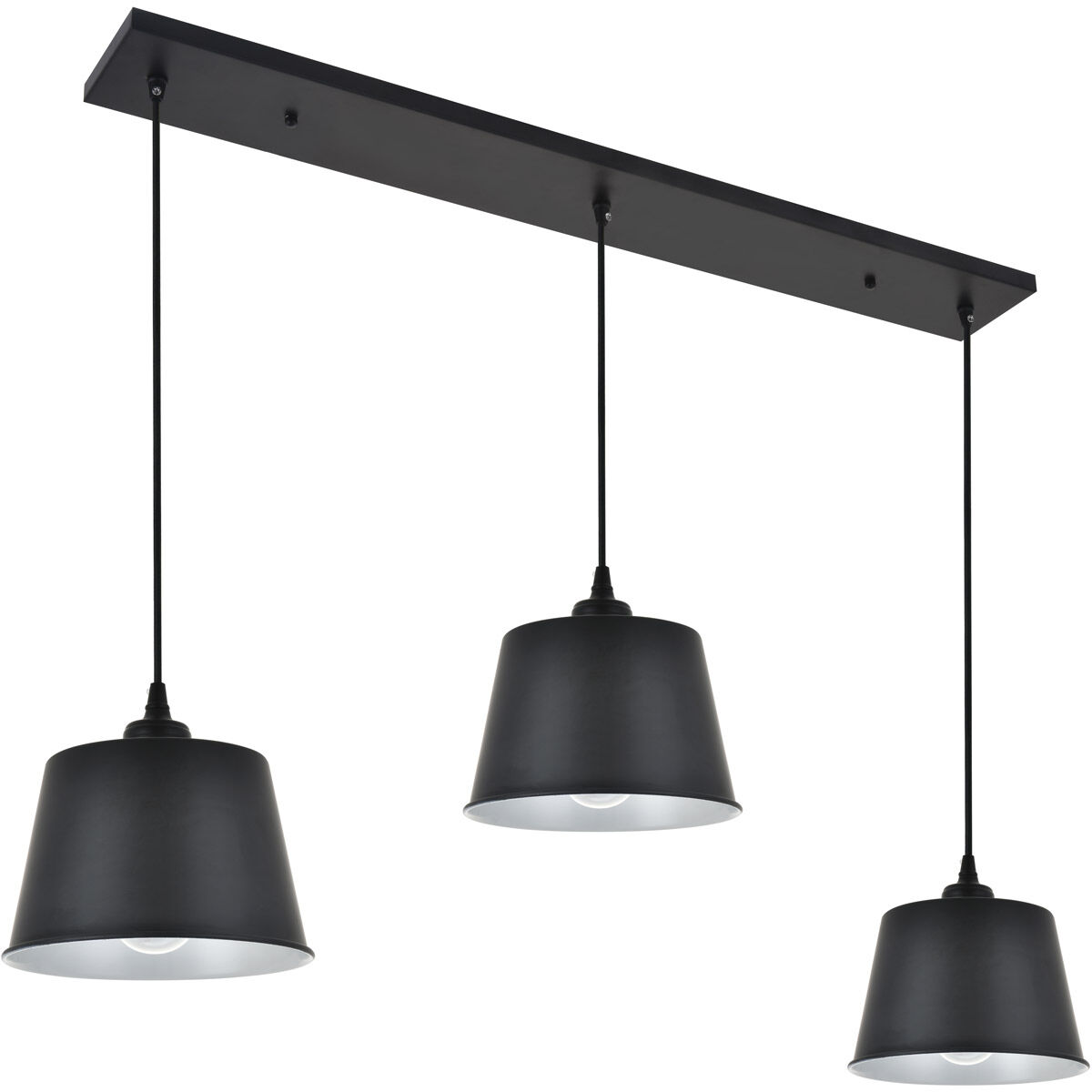Nota 3 Light 41 inch Black Pendant Ceiling Light