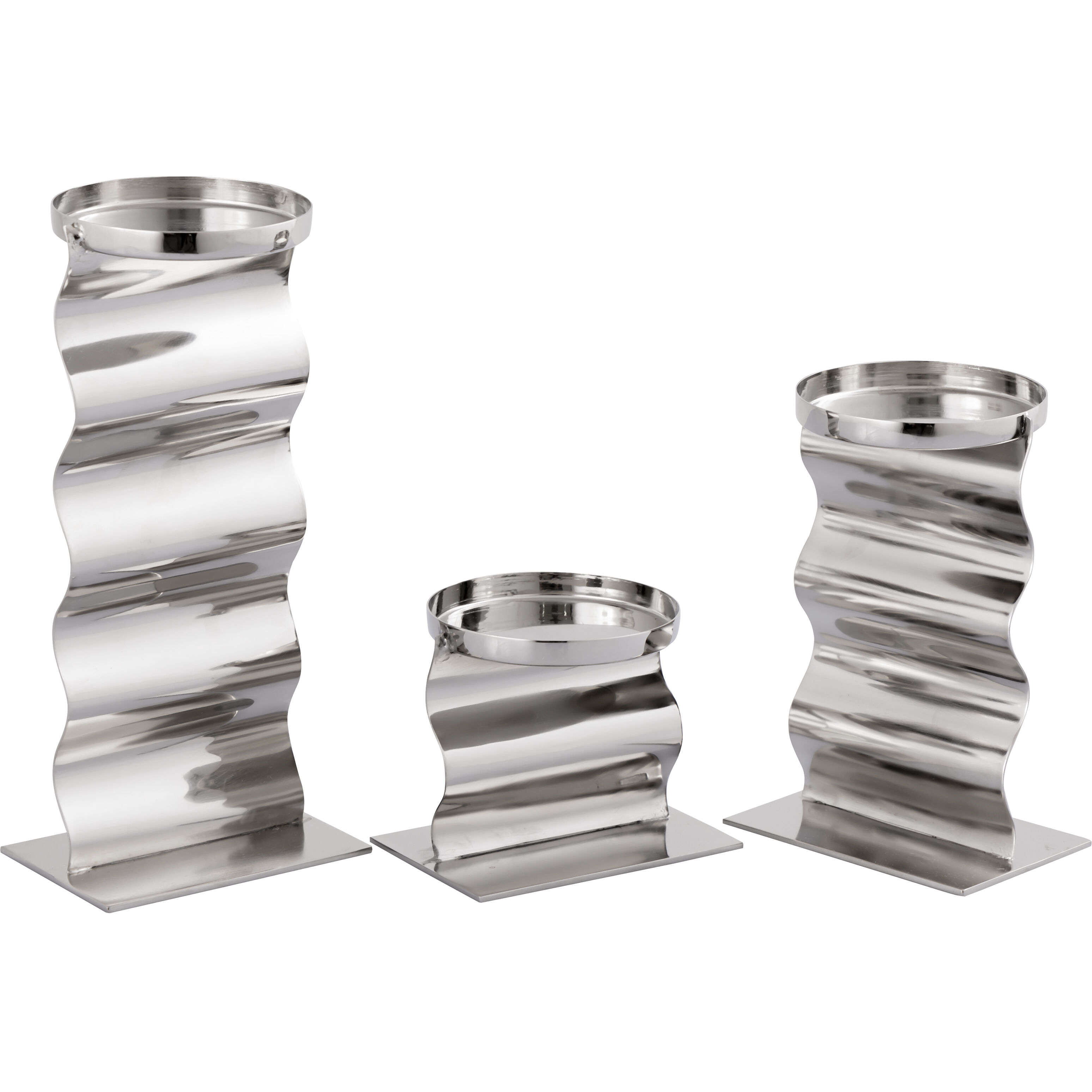 Curve 9.5 X 4.5 inch Candleholder, Set of 3