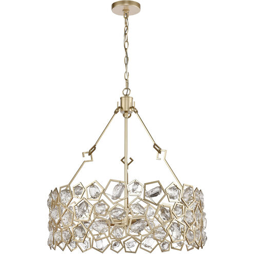 Levana 5 Light 24 inch Antique Gold with Clear Pendant Ceiling Light