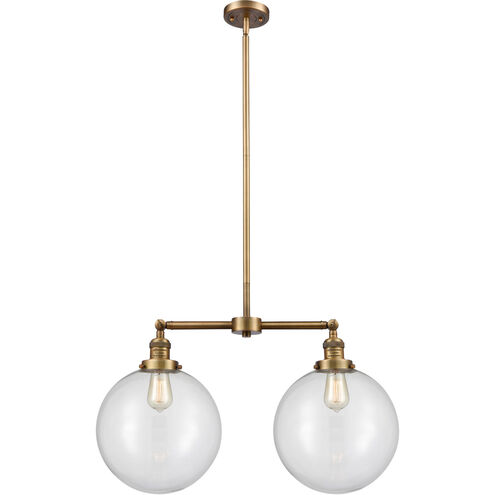 Franklin Restoration XX-Large Beacon LED 27 inch Brushed Brass Chandelier Ceiling Light in Clear Glass, Franklin Restoration