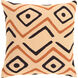 Nairobi 20 X 20 inch Beige and Burnt Orange Throw Pillow