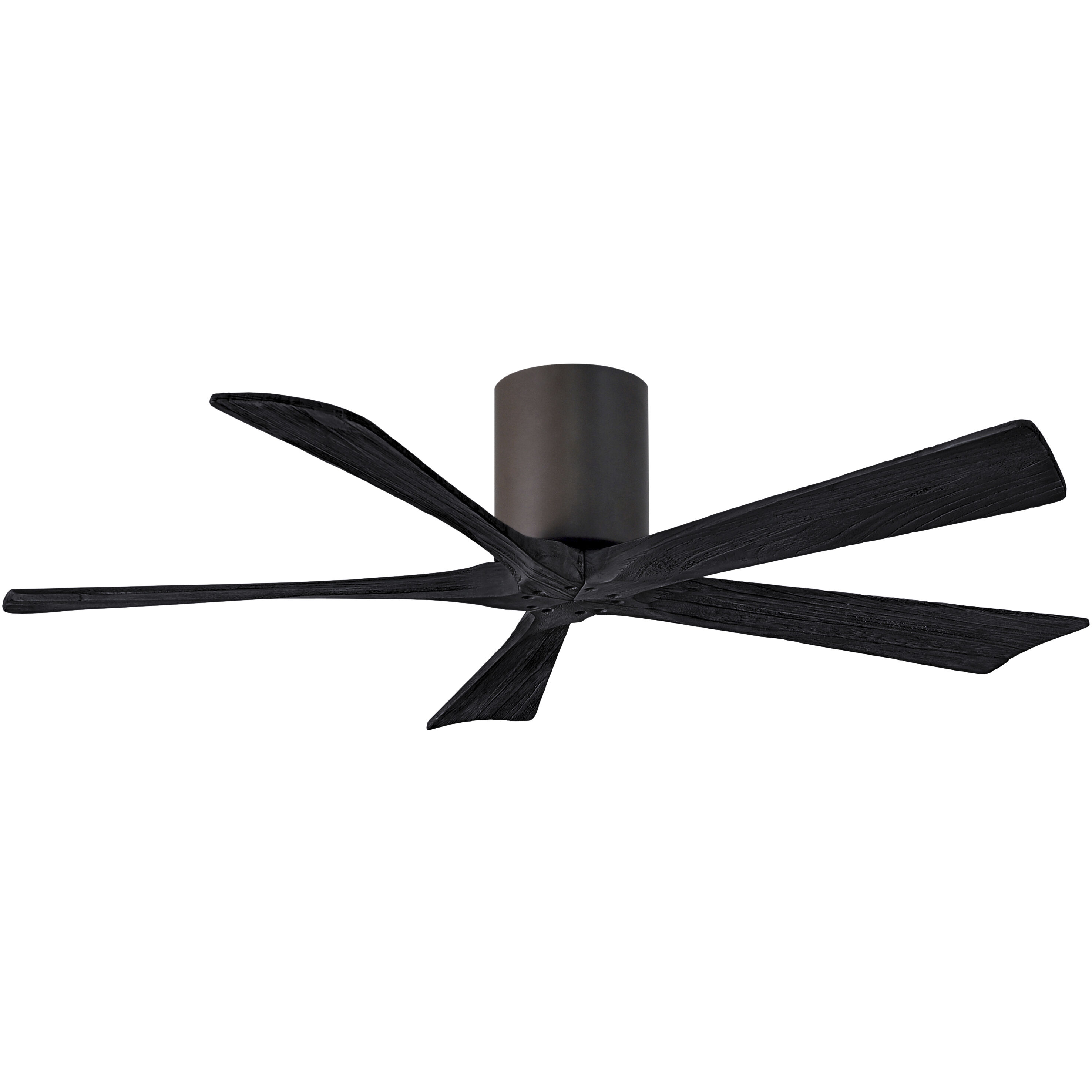 Atlas Irene-5H 52 inch Textured Bronze with Matte Black Blades Flush Mount Paddle Fan, Flush Mounted