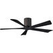 Atlas Irene-5H 52 inch Textured Bronze with Matte Black Blades Flush Mount Paddle Fan, Flush Mounted