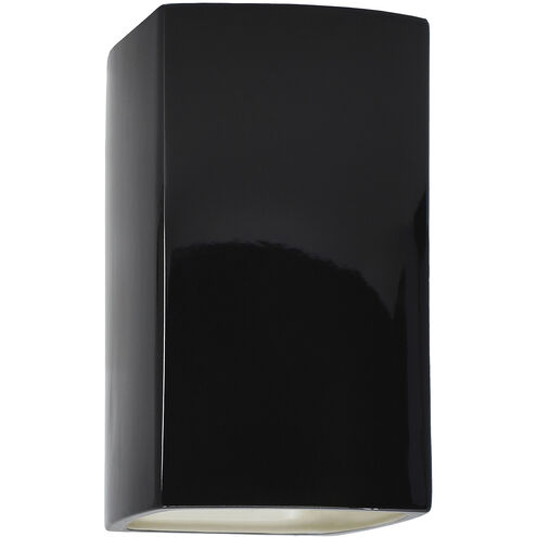 Ambiance 1 Light 13.5 inch Gloss Black Outdoor Wall Sconce in Incandescent, Gloss Black/Matte White