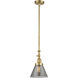 Franklin Restoration Cone 1 Light 8 inch Satin Gold Mini Pendant Ceiling Light in Incandescent, Plated Smoke, Franklin Restoration