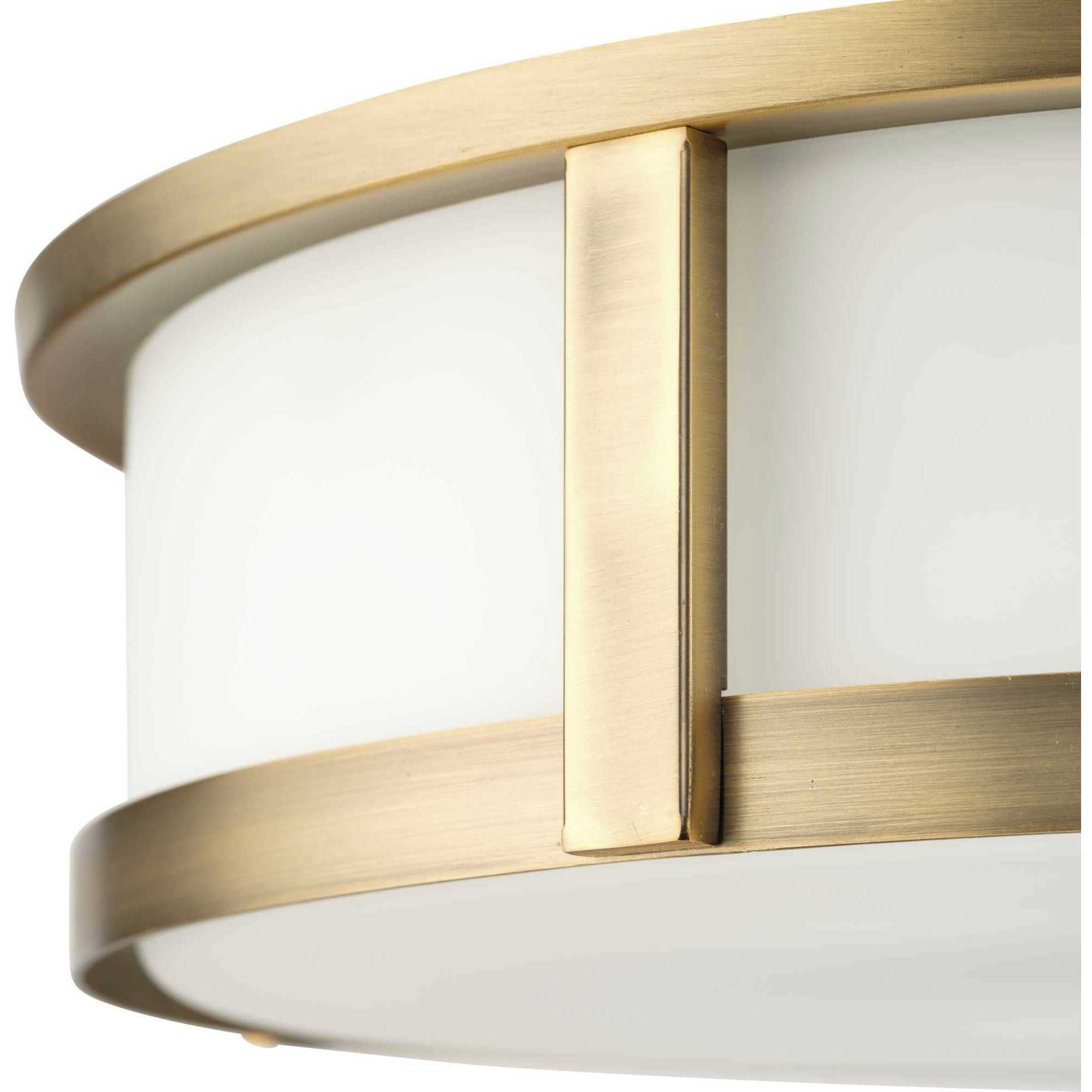 Gilliam LED 16.12 inch Vintage Brass Flush Mount Ceiling Light