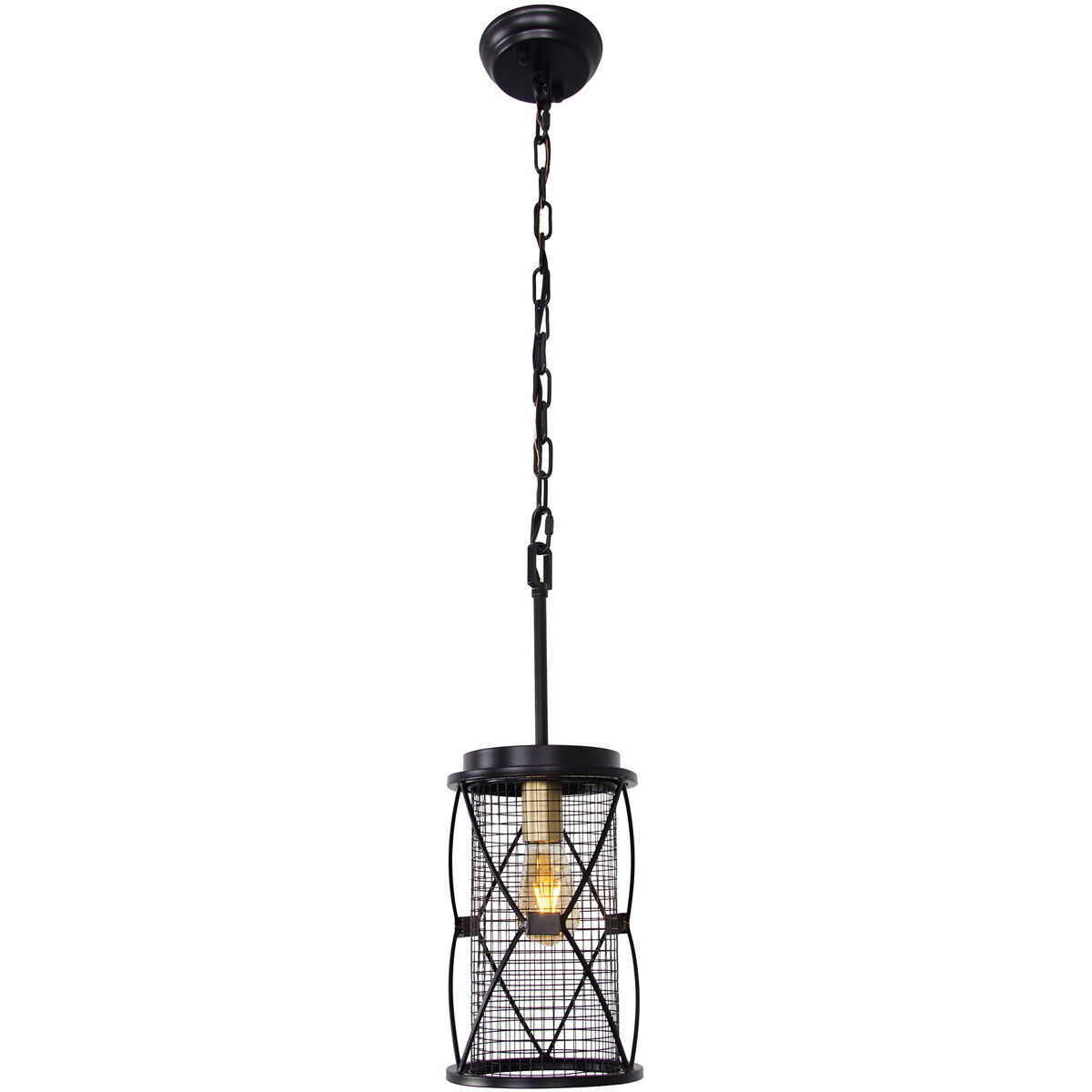 Harlequin 1 Light 7 inch Warm Bronze and Gold Pendant Ceiling Light