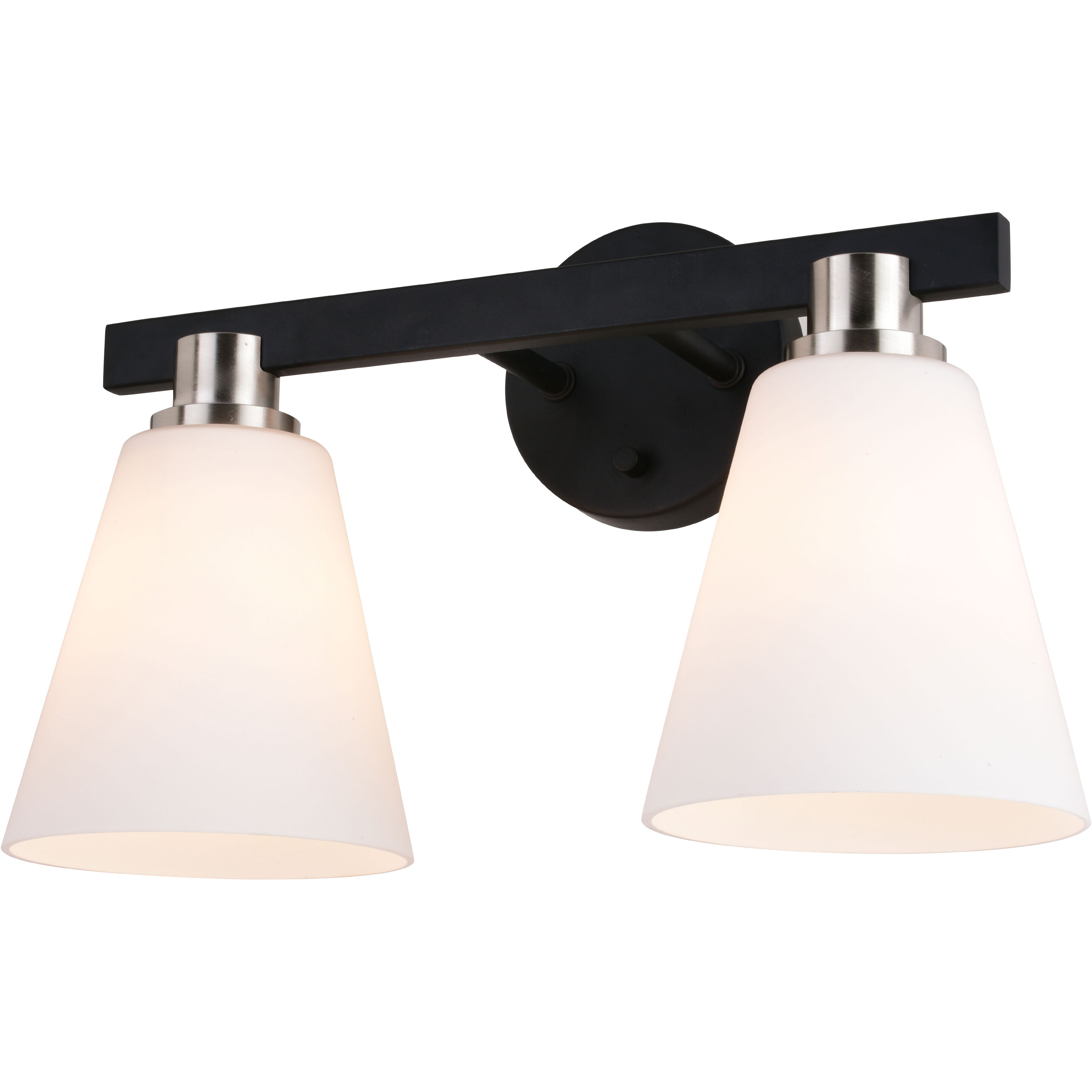 Vermont LED 16 inch Matte Black and Satin Nickel Bathroom Light Wall Light in 2