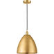 Edison Dome LED 12 inch Satin Gold Mini Pendant Ceiling Light