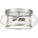 Trilogy 2 Light 12 inch Brushed Nickel Flush Mount Ceiling Light