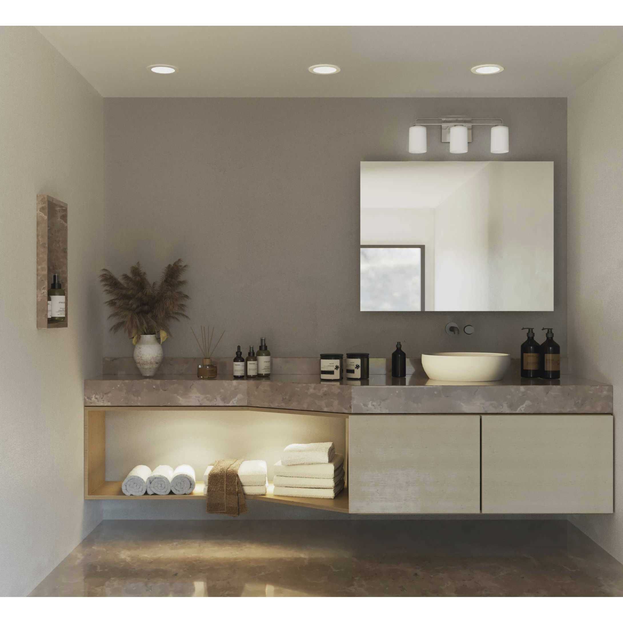 League 3 Light 23 inch Brushed Nickel Bath Vanity Wall Light