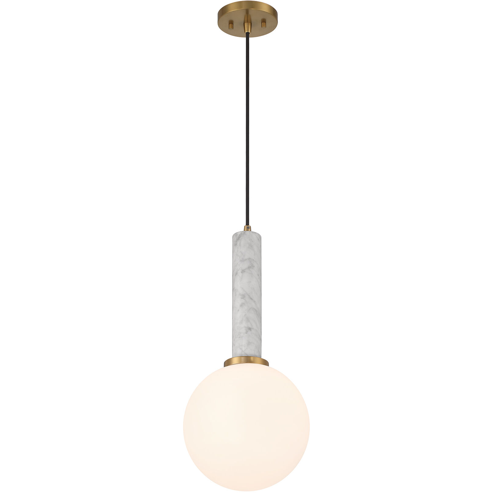 Callaway 1 Light 10 inch White Marble with Warm Brass Pendant Ceiling Light