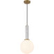 Callaway 1 Light 10 inch White Marble with Warm Brass Pendant Ceiling Light
