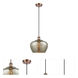 Ballston Large Fenton LED 11 inch Antique Copper Mini Pendant Ceiling Light in Mercury Glass, Ballston