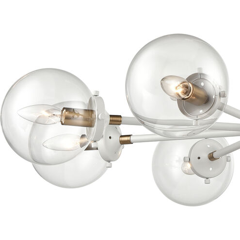 Boudreaux 8 Light 36 inch Matte White with Satin Brass Chandelier Ceiling Light