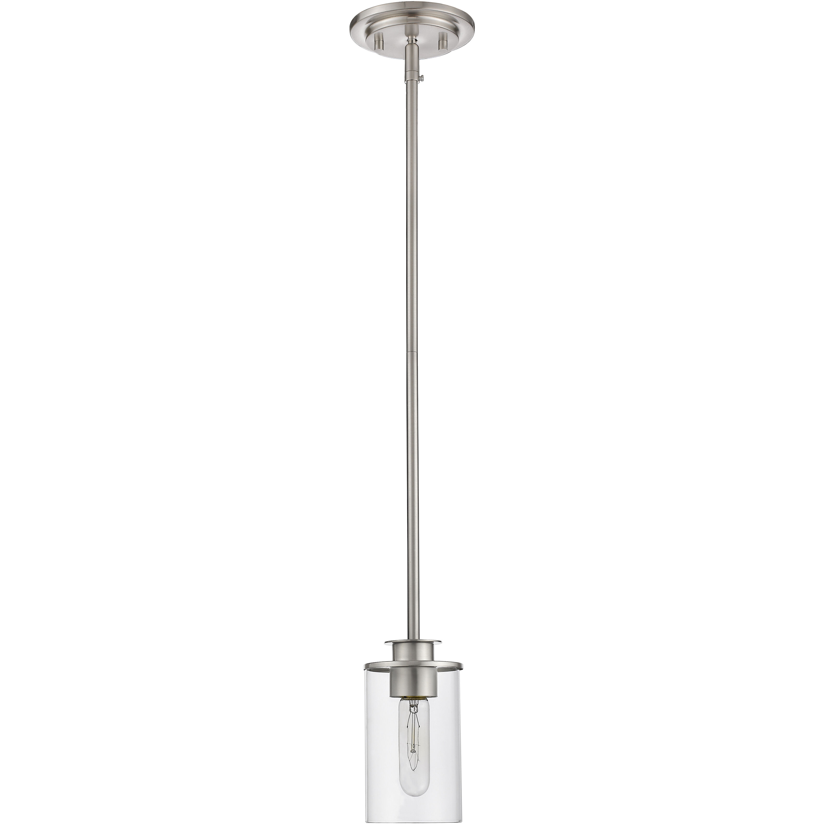 Savannah 1 Light 4.5 inch Brushed Nickel Pendant Ceiling Light