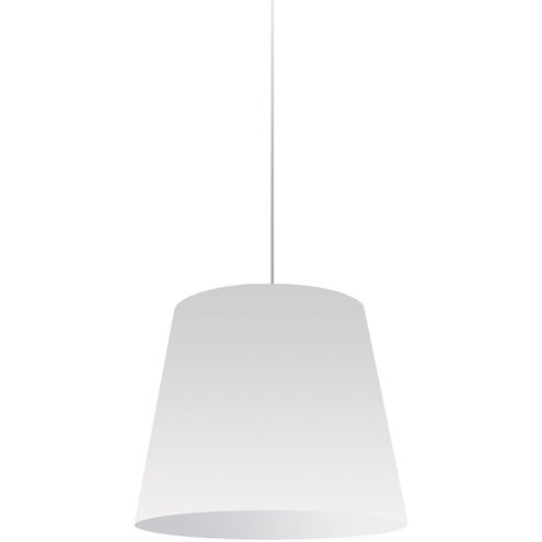 Oversized Drum 1 Light 14 inch Polished Chrome Pendant Ceiling Light in White, Small