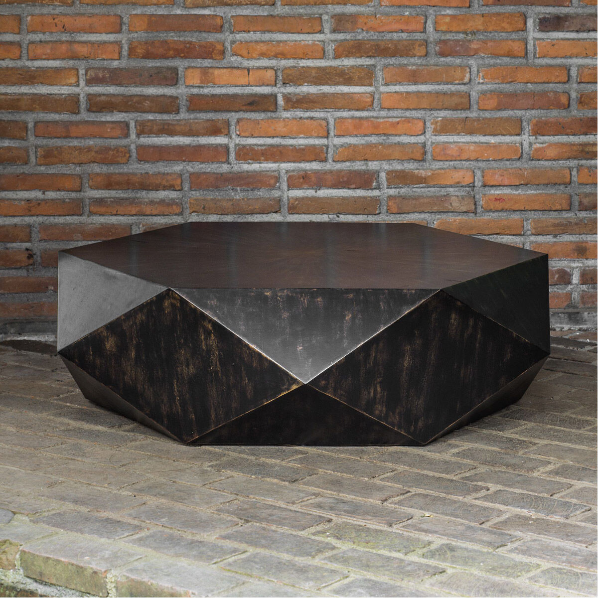 Volker 49.8 X 13.8 inch Mango Veneer with Worn Black and Honey Coffee Table