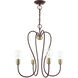 Lucerne 4 Light 20 inch Bronze with Antique Brass Accents Chandelier Ceiling Light