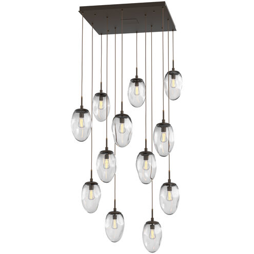 Meteo Incandescent 12 Light Flat Bronze Chandelier Ceiling Light, Square Multi-Port