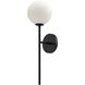 Alora Mood Cassia 1 Light 6 inch Matte Black Bath Vanity Light Wall Light in Opal Glass Shade