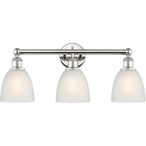 Castile 3 Light 24 inch Polished Nickel Bath Vanity Light Wall Light in White