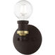Lansdale 1 Light 5 inch Bronze with Antique Brass Accents Single Vanity Sconce Wall Light, Single