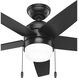 Bardot 44 inch Matte Black with Matte Black/Greyed Walnut Blades Ceiling Fan