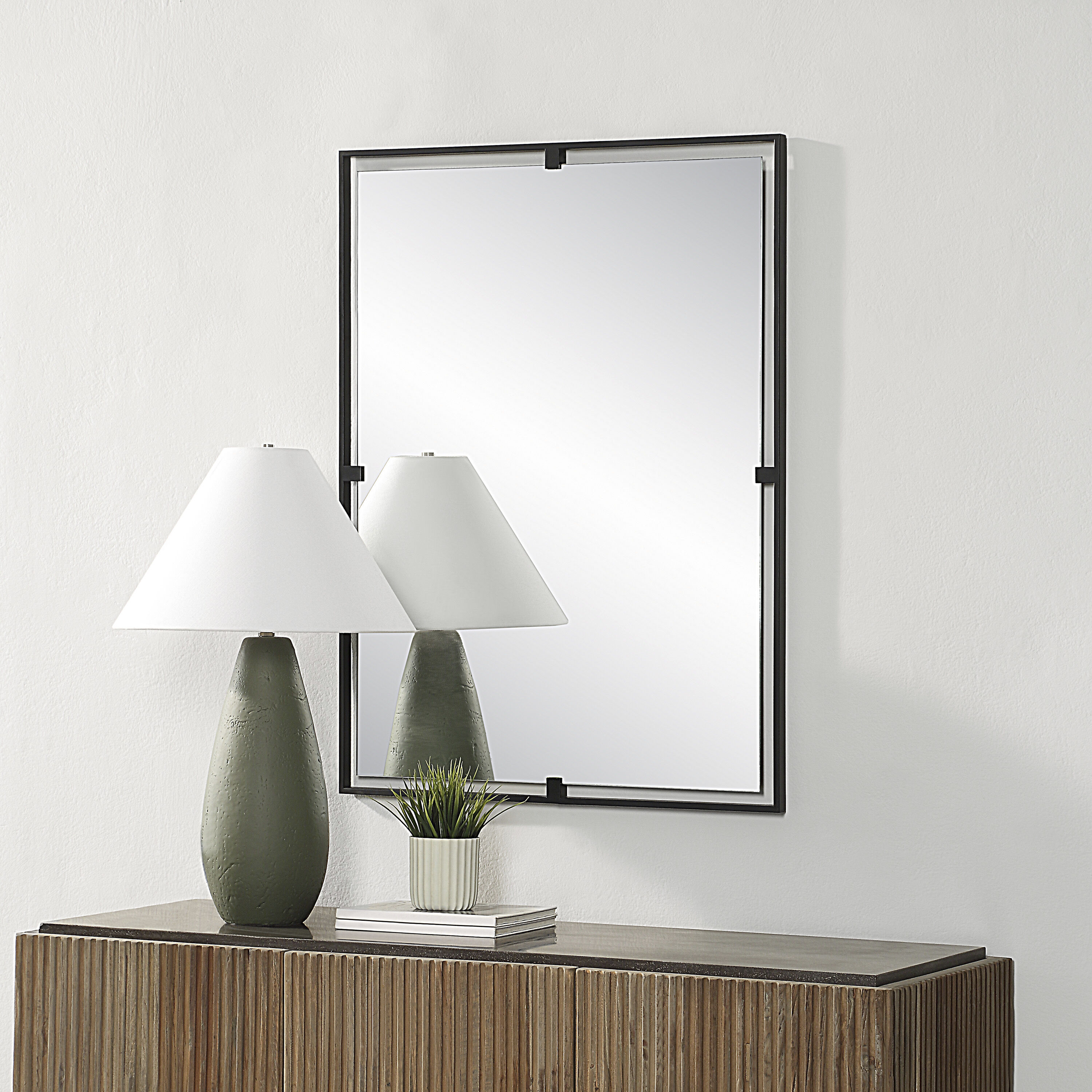Marco 40 X 30 inch Matte Black Wall Mirror