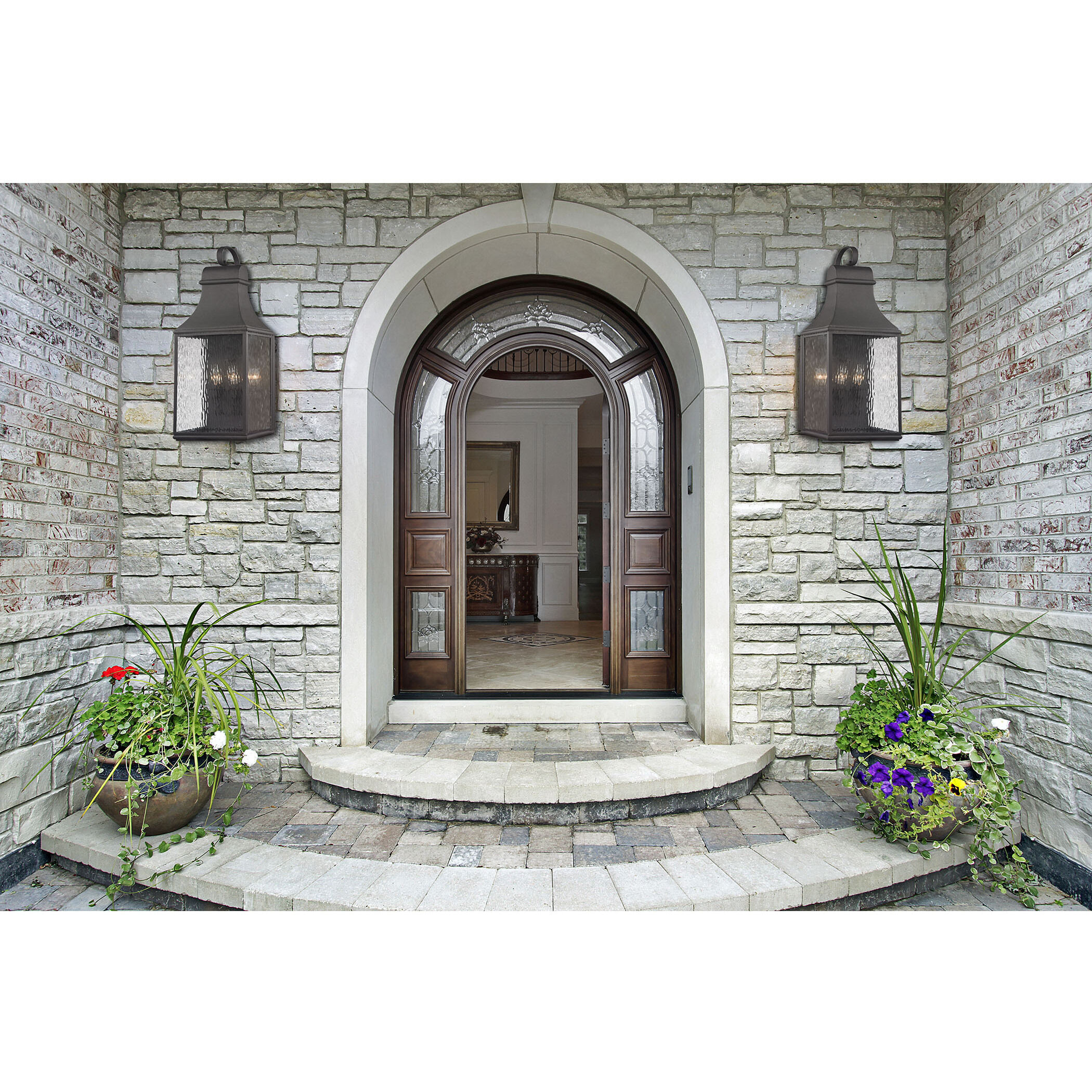 Forged Jefferson 3 Light 27 inch Charcoal Outdoor Sconce