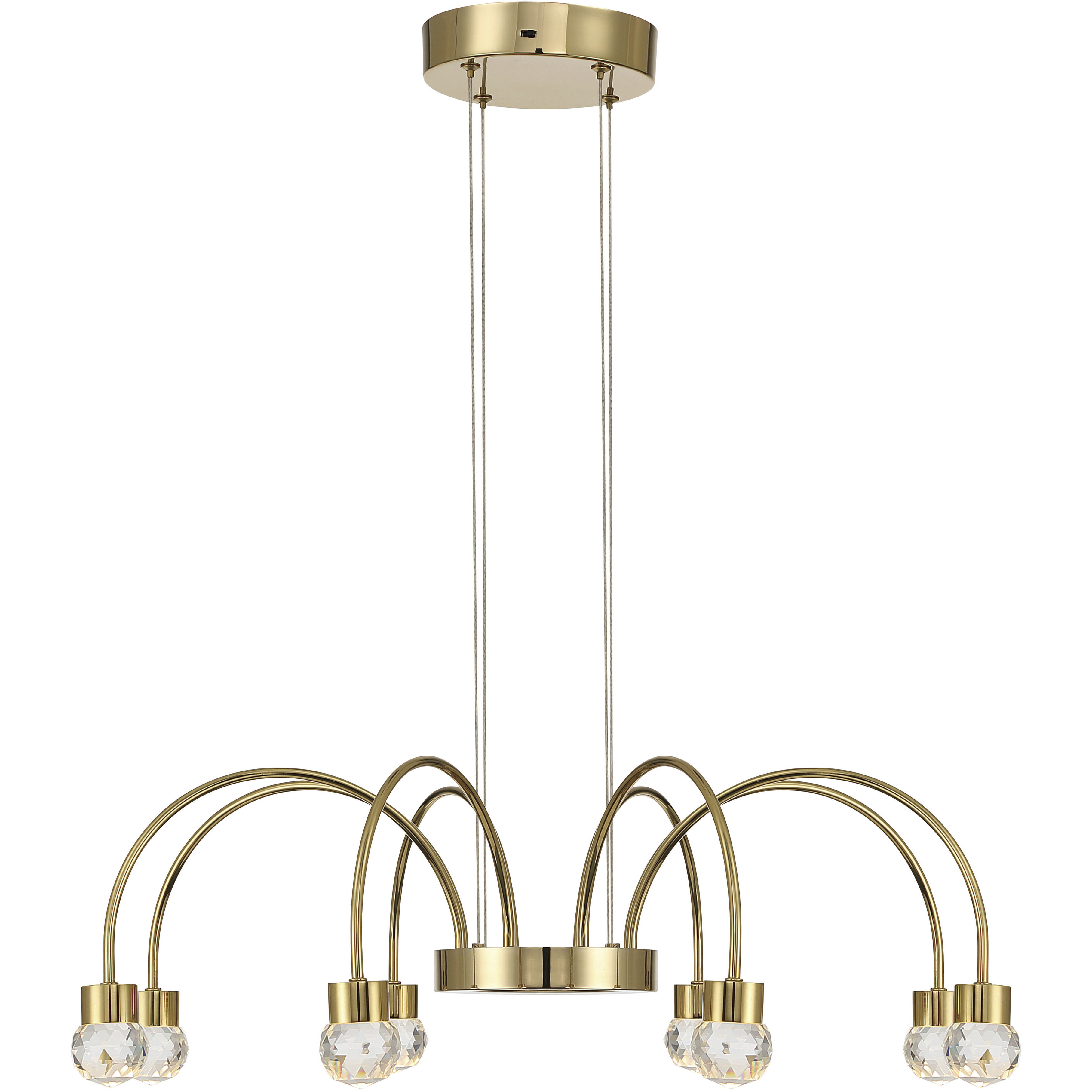 Yep Vario 8 Light 25.25 inch Titanium Gold Chandelier Ceiling Light