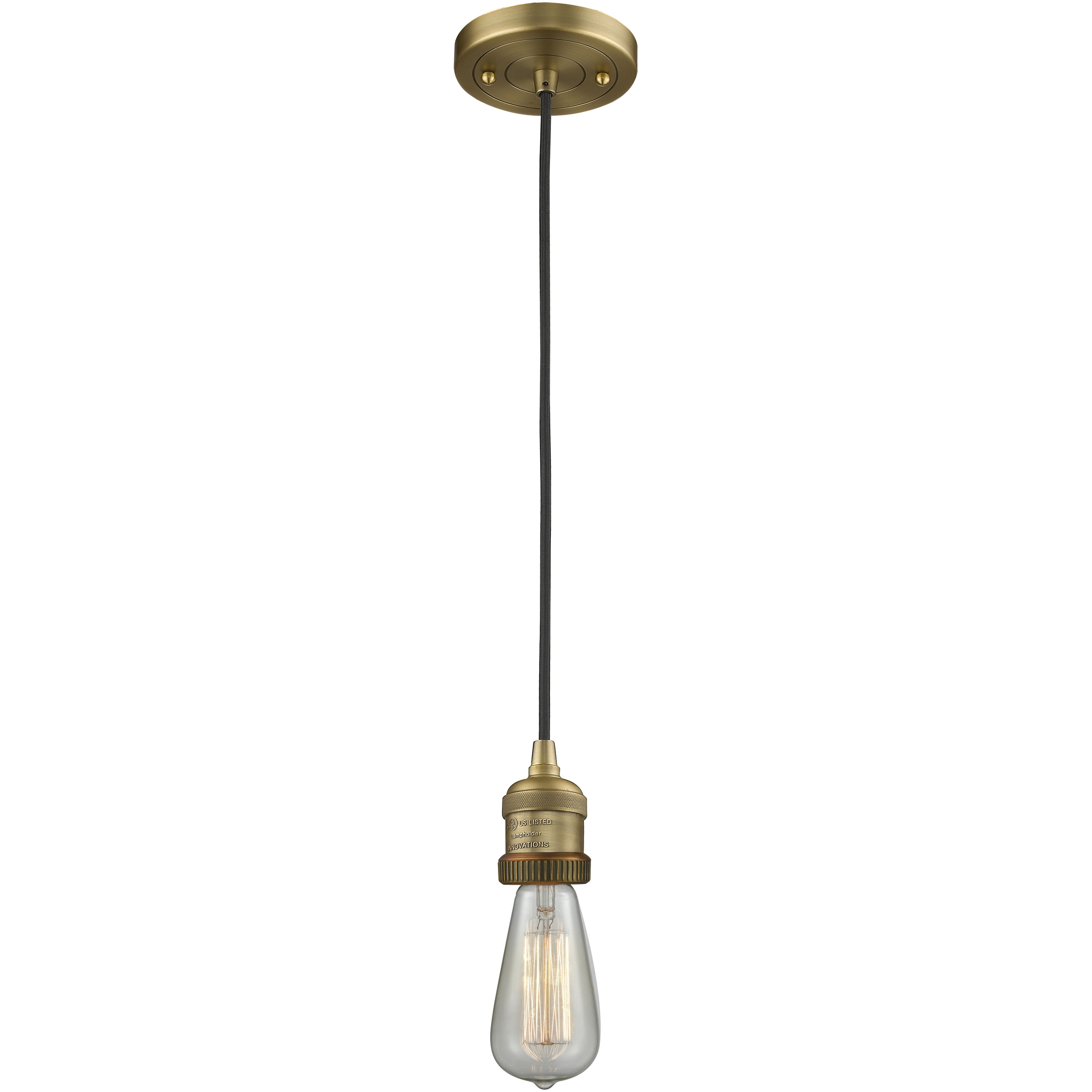 Franklin Restoration Beacon 1 Light 12 inch Brushed Brass Mini Pendant Ceiling Light in Incandescent, Matte White, Franklin Restoration