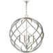 Roussel 4 Light 24 inch Contemporary Silver Leaf Orb Chandelier Ceiling Light