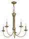 Estate 5 Light 25 inch Antique Brass Chandelier Ceiling Light