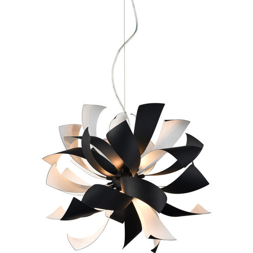 Blossom 9 Light 24 inch Matte Black with Matte White Chandelier Ceiling Light
