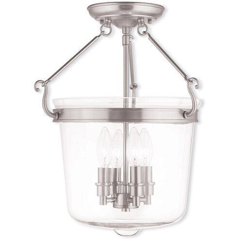 Rockford 4 Light 14.25 inch Brushed Nickel Semi-Flush Mount Ceiling Light
