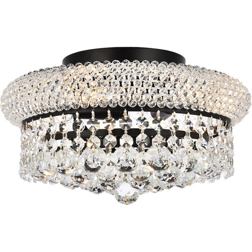 Primo 4 Light 12 inch Black and Clear Flush Mount Ceiling Light
