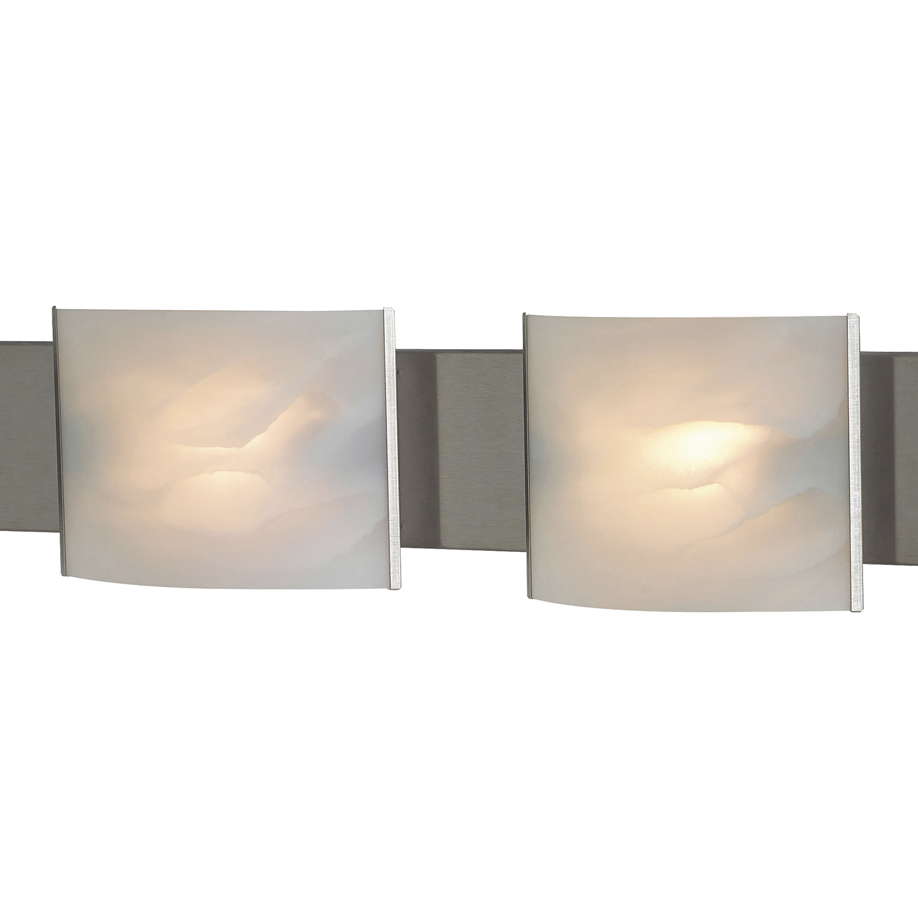 Pannelli Vanity Light Wall Light in White Alabaster Glass, Stainless Steel
