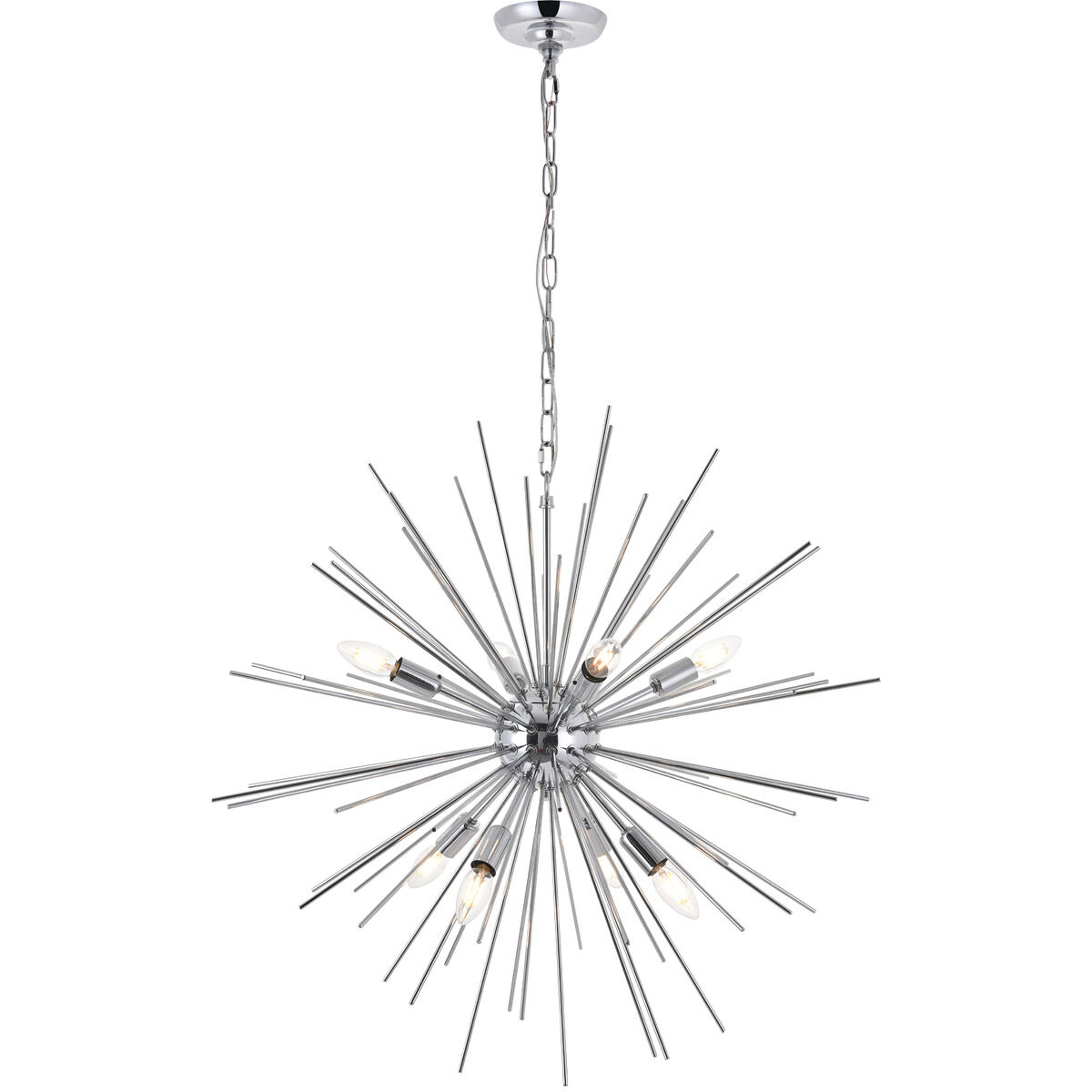 Timber 8 Light 30 inch Chrome Pendant Ceiling Light