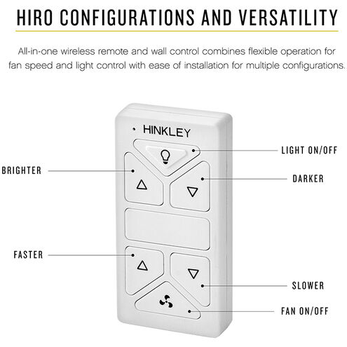 HIRO Control Non-Reversing White Fan Smart WiFi HIRO Control Kit