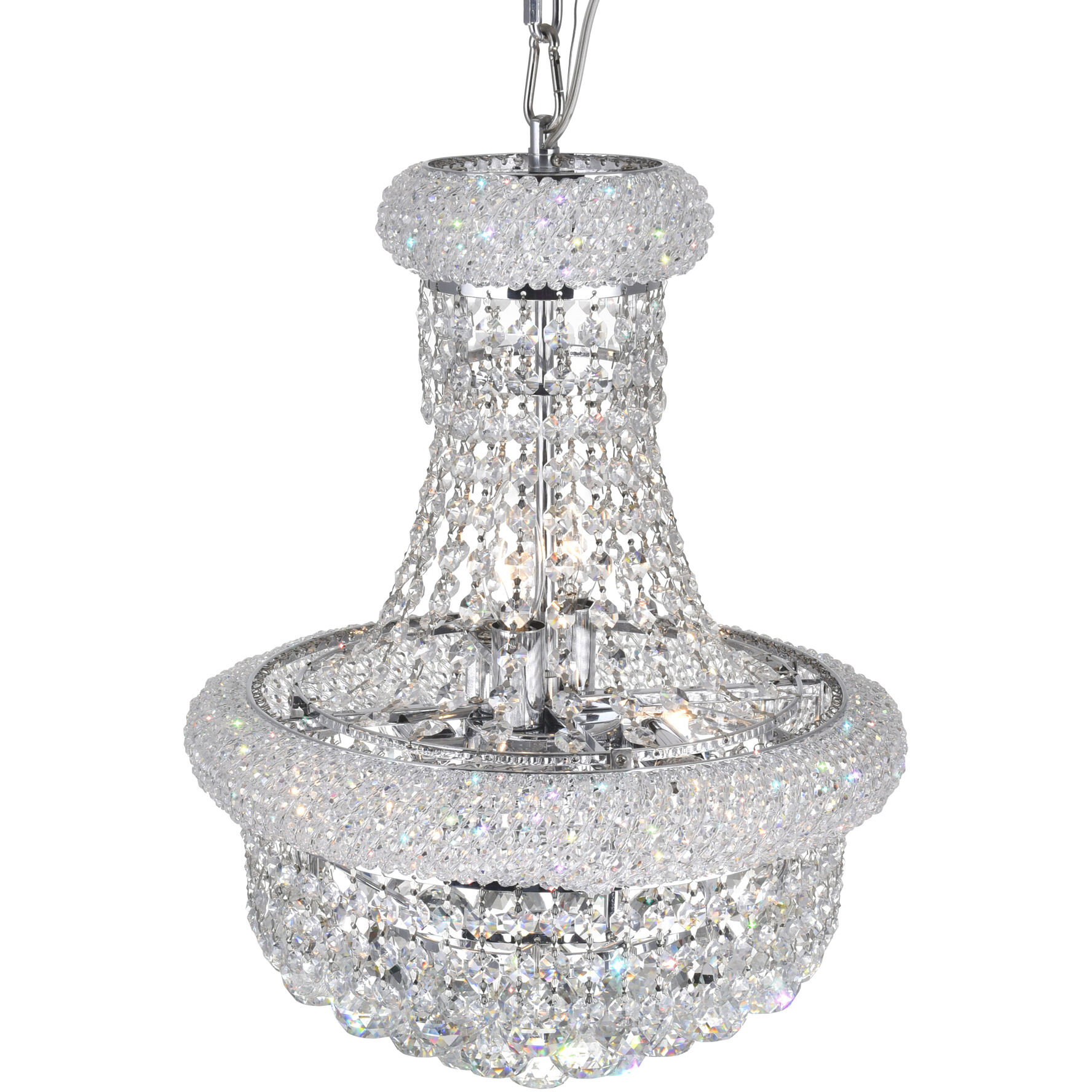 Empire 6 Light 14 inch Chrome Chandelier Ceiling Light