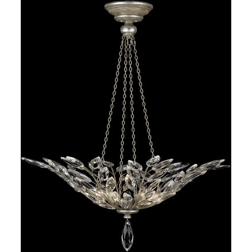 Crystal Laurel 4 Light 35 inch Silver Pendant Ceiling Light