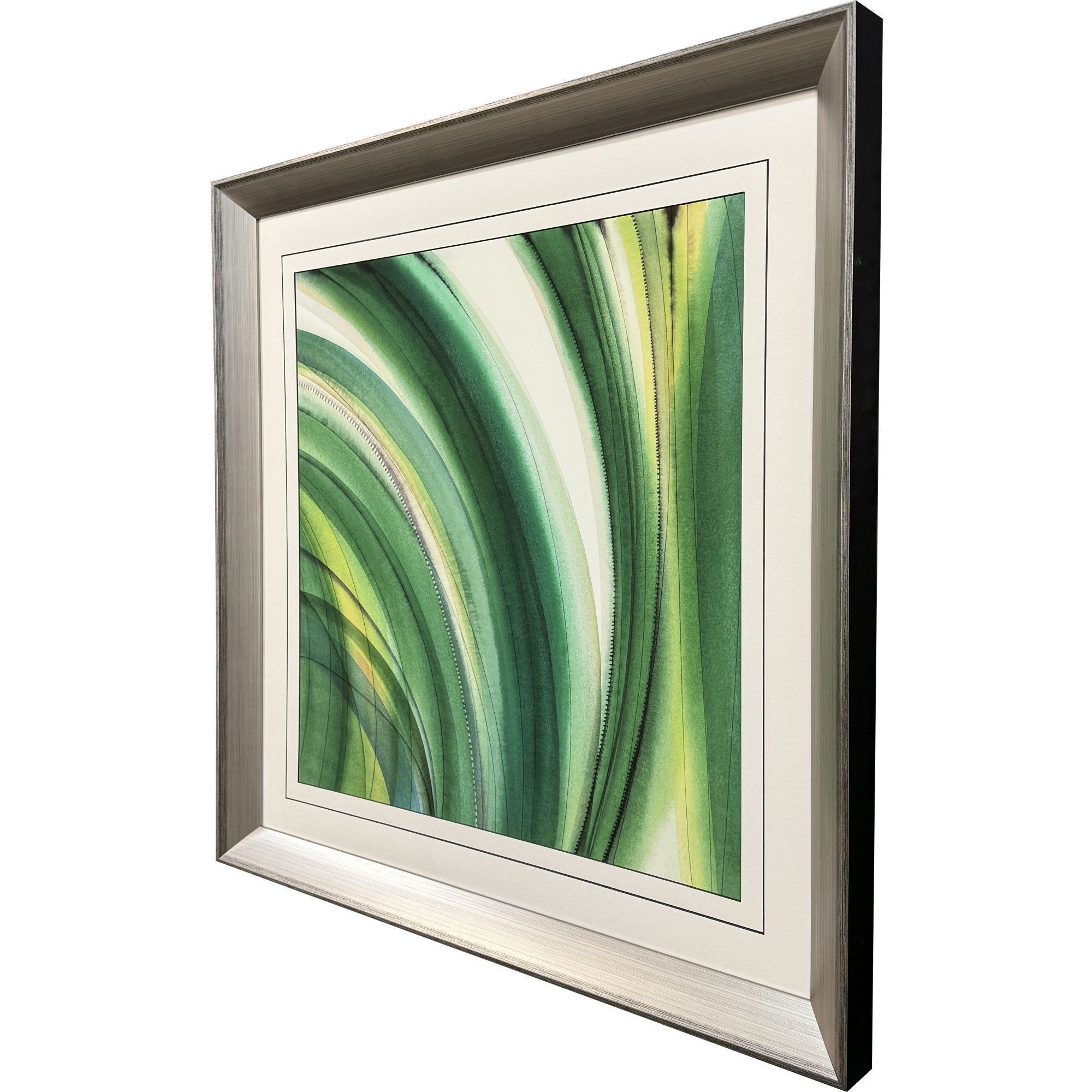 Viridian Green and Black and White Framed Art